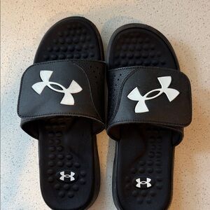Under Armour Kids Black and White Slide Sandals
